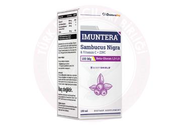 IMUNTERA KARA MURVER, BETA GLUKAN, CINKO, VITAMIN C ICEREN SIVI TAKVIYE EDICI GIDA  150 ml şişe