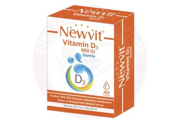 NEWVIT VITAMIN D3 DAMLA 600 IU 30 ml şişe