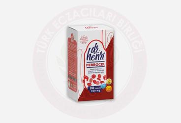 DR HENRI FERROCEL DEMIR BISGLISINAT, VITAMIN C VE VITAMIN D3 ICEREN TAKVIYE EDICI GIDA 600 mg 90 kapsül