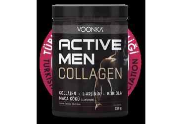 VOONKA ACTIVE MEN COLLAGEN, L-ARJININ, RODIOLA, MACA KOKU (LEPIDYUM) ICEREN TAKVIYE EDICI GIDA  250 gr toz