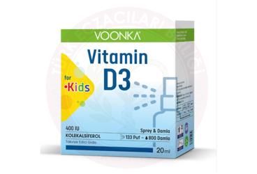 VOONKA VITAMIN D3 KOLEKALSIFEROL ICEREN TAKVIYE EDICI GIDA 400 IU 20 ml şişe