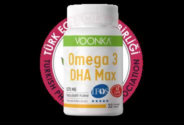 VOONKA OMEGA 3 DHA MAX TRIGLISERIT FORM OMEGA 3 ICEREN TAKVIYE EDICI GIDA 1275 mg 32 kapsül