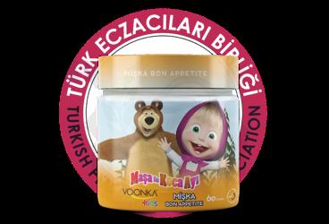 VOONKA KIDS MASA VE KOCA AYI MISKA BON APPETITE CIKOLATA & DOGAL MUZ AROMALI TAKVIYE EDICI GIDA  60 g toz