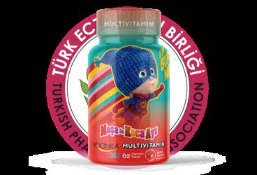 VOONKA KIDS MASA VE KOCA AYI MULTIVITAMIN VE MINERALLI DOGAL CILEK AROMALI TAKVIYE EDICI GIDA  62 tablet