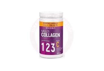 VOONKA MULTI COLLAGEN POWDER HIDROLIZE KOLLAJEN (TIP I, II, III) VE VITAMIN C ICEREN TAKVIYE EDICI GIDA  500 g toz