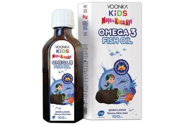 VOONKA KIDS MASA ILE KOCA AYI OMEGA 3 FISH OIL TAKVIYE EDICI GIDA  100 ml şişe
