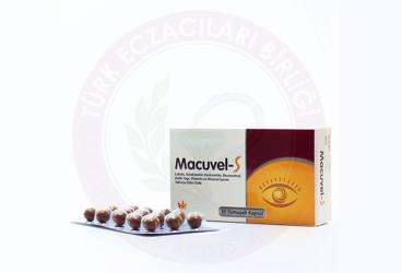 MACUVEL-S LUTEIN, ASTAKSANTIN, ZEAKSANTIN, RESVERATROL, BALIK YAGI, VITAMIN VE MINERAL ICEREN TAKVIYE EDICI GIDA  30 kapsül