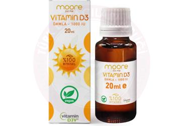 MOORE VITAMIN D3 K2 TAKVIYE EDICI GIDA  20 ml şişe
