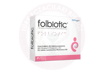 FOLBIOTIC FOLAT, VITAMIN VE PROBIYOTIK MIKROORGANIZMA ICEREN TAKVIYE EDICI GIDA  30 kapsül