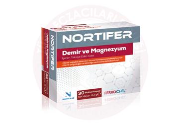 NORTIFER DEMIR VE MAGNEZYUM ICEREN TAKVIYE EDICI GIDA BITKISEL KAPSUL  30 kapsül