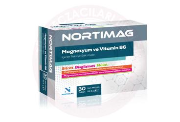 NORTIMAG MAGNEZYUM VE VITAMIN B6 ICEREN TAKVIYE EDICI GIDA TABLET  30 tablet