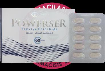 POWERSER VITAMIN, MINERAL VE AMINOASIT ICEREN TAKVIYE EDICI GIDA  60 tablet