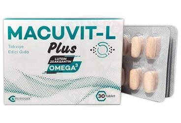 MACUVIT-L PLUS LUTEIN, ZEAKSANTIN, OMEGA 3 ICEREN TAKVIYE EDICI GIDA  30 tablet