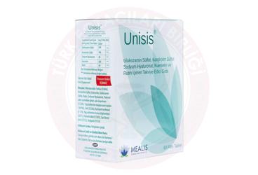 UNISIS GLUKOZAMIN SULFAT, KONDROITIN SULFAT, SODYUM HYALURONAT, KUERSETIN VE RUTIN ICEREN TAKVIYE EDICI GIDA  60 tablet