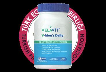 VELAVIT V-MEN'S DAILY AMINOASIT, MULTIVITAMIN VE BITKI EKSTRELERI ICEREN TAKVIYE EDICI GIDA  30 tablet