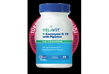 VELAVIT V-COENZYME Q10 WITH PIPERINE KOENZIM Q10 VE BIOPERINE ICEREN TAKVIYE EDICI GIDA  30 kapsül