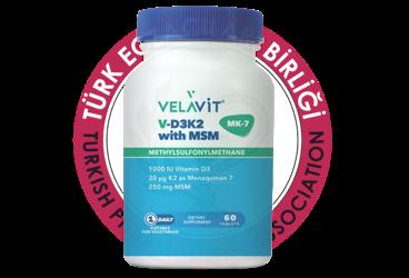 VELAVIT D3K2 WITH MSM D3 VITAMINI, K2 VITAMINI VE MSM ICEREN TAKVIYE EDICI GIDA  60 tablet