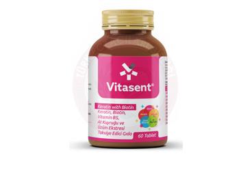 VITASENT KERATIN WITH BIOTIN, VITAMIN B5, AT KUYRUGU VE UZUM EKSTRESI ICEREN TAKVIYE EDICI GIDA  60 tablet