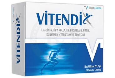 VITENDIX L-ARJININ, TIP 1 KOLLAJEN, BROMELAIN, RUTIN, KURKUMIN ICEREN TAKVIYE EDICI GIDA TABLET  30 tablet