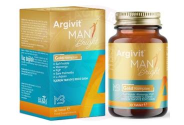 ARGIVIT MAN BRIGHT GOLD KOMPLEKS TAKVIYE EDICI GIDA  30 tablet