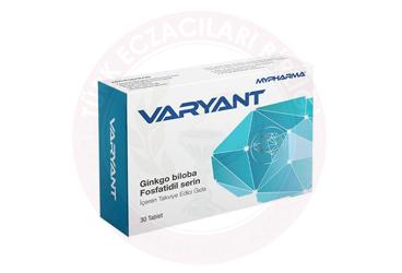 VARYANT TABLET GINKGO BILOBA, FOSFATIDIL SERIN ICEREN TAKVIYE EDICI GIDA  30 tablet