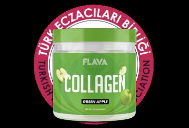 FLAVA GREEN APPLE YEILL ELMA AROMALI KOLLAJEN ICEREN TAKVIYE EDICI GIDA  250 g toz