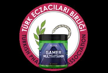 FLAVA GAMER MULTIVITAMIN VE MULTIMINERAL ICEREN TAKVIYE EDICI GIDA 528 mg 60 kapsül