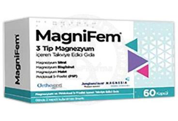MAGNIFEM 3 TIP MAGNEZYUM ICEREN TAKVIYE EDICI GIDA KAPSUL  60 kapsül