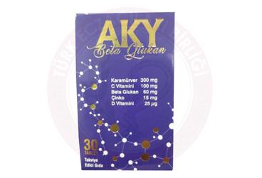 AKY BETA GLUKAN KARA MURVER, C VITAMINI, CINKO, D VITAMINI ICEREN TAKVIYE EDICI GIDA  30 tablet
