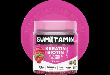GUMITAMIN KERATIN, BIOTIN, VITAMIN E, B-MIX ICERAN TAKVIYE EDICI GIDA  60 tablet