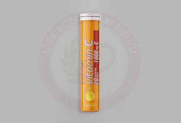 INOVIT VITAMIN C ICEREN PORTAKAL AROMALI TAKVIYE EDICI GIDA 1000 mg 20 tablet