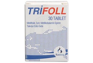TRIFOLL TABLET METILFOLAT, IYOT, METILKOBALAMIN ICEREN TAKVIYE EDICI GIDA  30 tablet