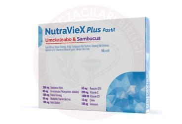 NUTRAVIEX PLUS UMCKALOABO & SAMBUCUS VITAMIN VE MINERAL ICEREN TAKVIYE EDICI GIDA  10 pastil