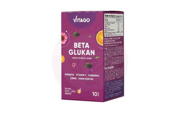 VITAGO BETA GLUKAN, VITAMIN C, KARAMURVER ICEREN TAKVIYE EDICI GIDA  10 saşe