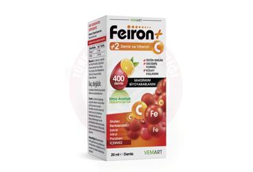 FEIRON +2 DEMIR VE VITAMIN C ICEREN TAKVIYE EDICI DAMLA  20 ml şişe