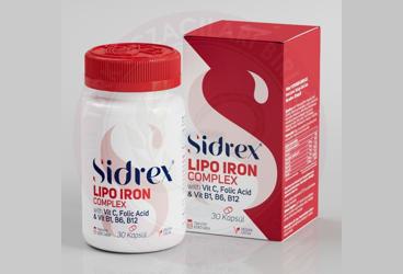 SIDREX LIPO IRON COMPLEX TAKVIYE EDICI GIDA KAPSUL  30 kapsül