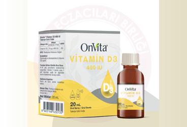 ONVITA VITAMIN D3 DAMLA 400 IU 20 ml şişe