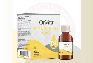 ONVITA VITAMIN D3 DAMLA 1000 IU 20 ml şişe