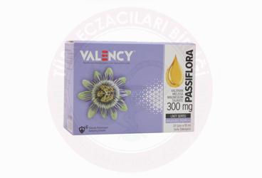 VALENCY PASSIFLORA VE KEDIOTU ICEREN AHUDUDU AROMALI LIKIT TAKVIYE EDICI GIDA 300 mg 20x10 ml şişe