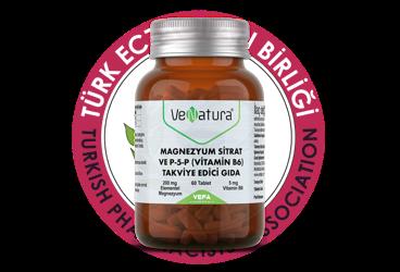 VENATURA MAGNEZYUM SITRAT P-5-P (VITAMIN 6) ICEREN TAKVIYE EDICI GIDA  60 tablet