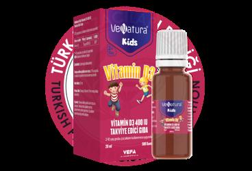 VENATURA KIDS VITAMIN D3 ICEREN TAKVIYE EDICI GIDA 400 IU 20 ml şişe