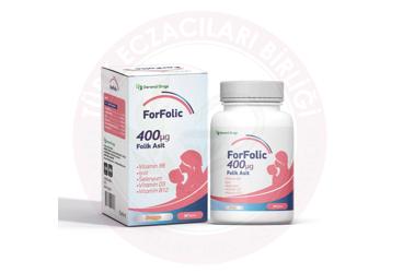 FORFOLIC TABLET VITAMIN B6, IYOT, SELENYUM, VITAMIN D3, VITAMIN B12 ICEREN TAKVIYE EDICI GIDA 400 mcg 30 tablet