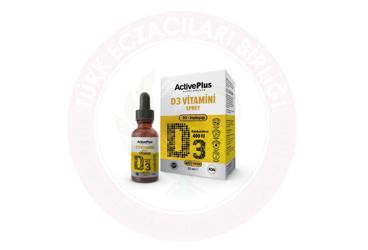ACTIVE PLUS D3 VITAMINI SPREY TAKVIYE EDICI GIDA 400 IU 20 ml şişe