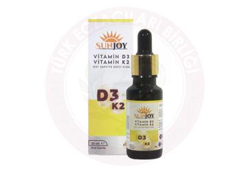 SUNJOY VITAMIN D3, VITAMIN K2 ICEREN SIVI TAKVIYE EDICI GIDA  20 ml damla