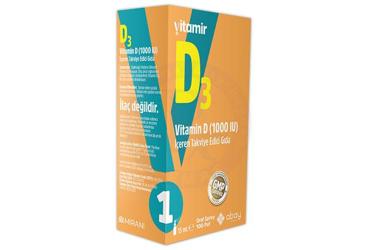 VITAMIR VITAMIN D3 ICEREN TAKVIYE EDICI GIDA SPREY 1000 IU 15 ml şişe