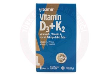 VITAMIR VITAMIN D3K2 ICEREN TAKVIYE EDICI GIDA SPREY  15 ml şişe