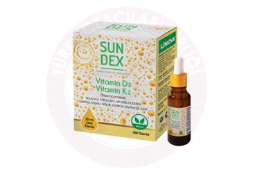 SUNDEX VITAMIN D3K2 ICEREN TAKVIYE EDICI DAMLA  20 ml şişe