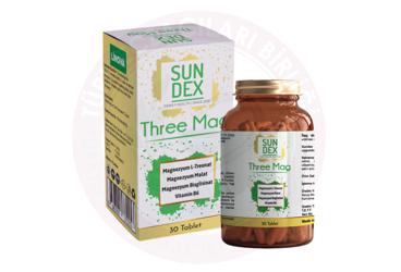 SUNDEX THREE MAG TAKVIYE EDICI GIDA TABLET  30 tablet