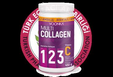 VOONKA MULTI COLLAGEN POWDER HIDROLIZE KOLLAJEN VE C VITAMINI ICEREN TAKVIYE EDICI GIDA  450 gr toz