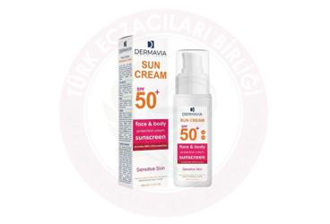 DERMAVIA SPF 50+ GUNES KREMI HASSAS CILTLER  200 ml şişe